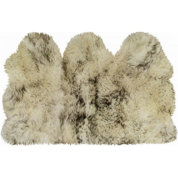Homeroots 3 x 5 ft. Brown Ombre Natural Sheepskin Area Rug 388531 - main